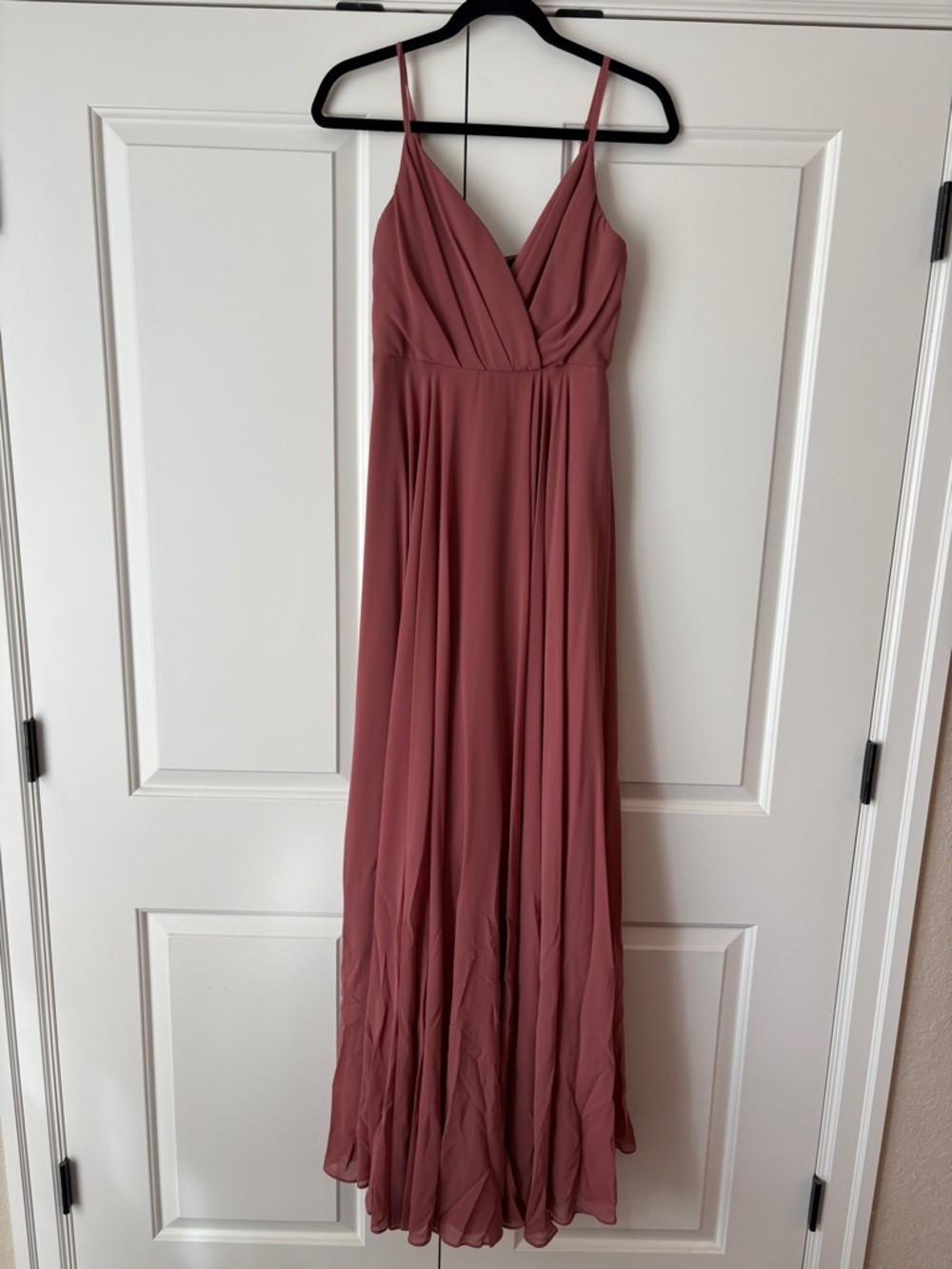 Lulus Chiffon Maxi Bridesmaid Dress in Dusty Rose